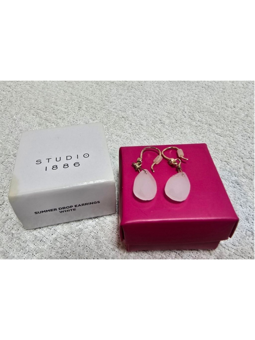 Women's STUDIO 1886 Summer Drop Earrings White Gold One Size